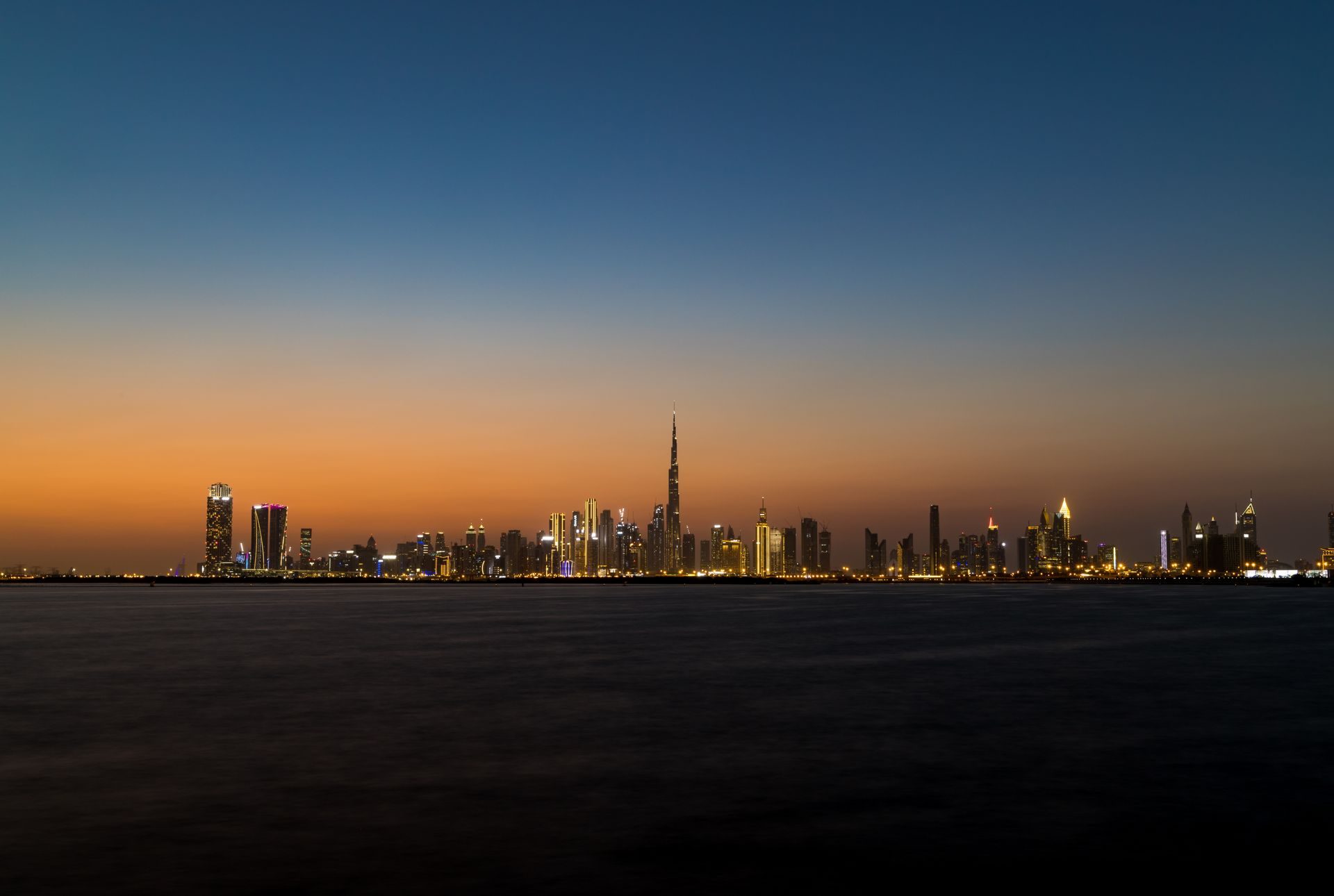 Dubai skyline at dusk